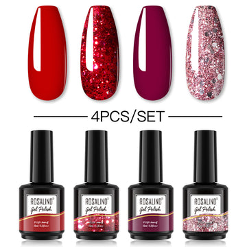 ROSALIND Gel Nail Polish 4Pcs/Set For Manicure Nails Art UV Gel Need Base Top Coat Vernis Semi permanent Nail Polish 15ML